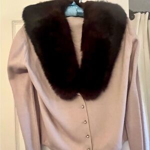 Vintage Fur Collar Sweater
